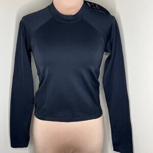 Fabletics Seamless Top Medium Women Long Sleeve Mock Neck Compression Sculpt New